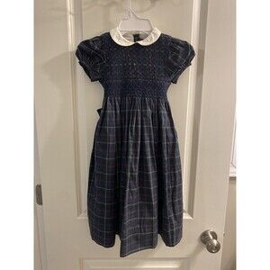 Ralph Lauren Girls Holiday Plaid Dress Navy Size 5